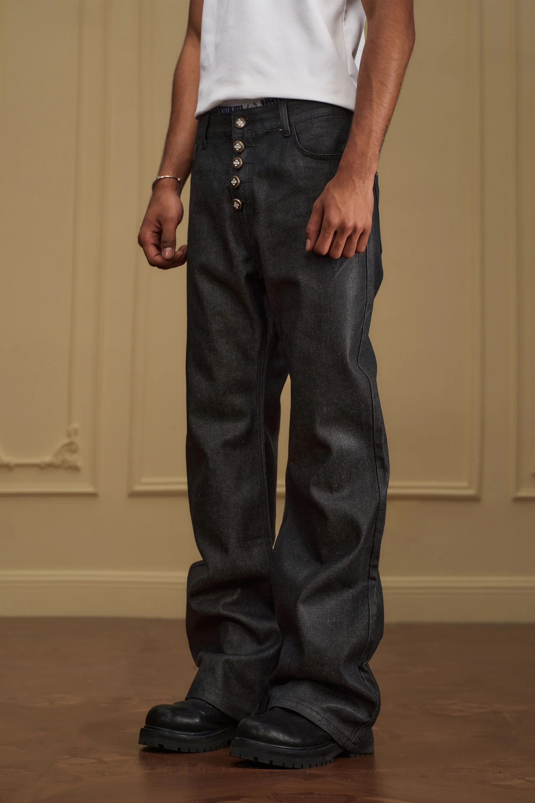YADCREW WAXED BUTTON JEANS - Image 9