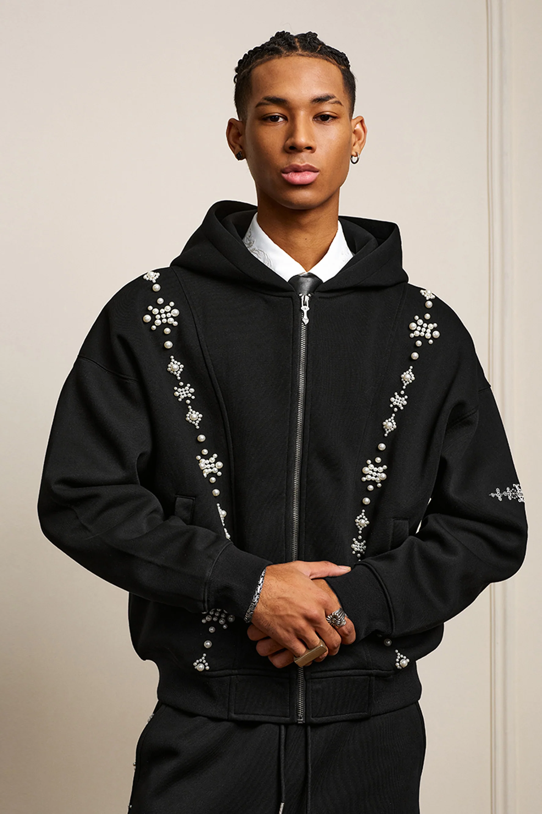 YADCREW ZIP UP PEARL HOODIE - Image 3