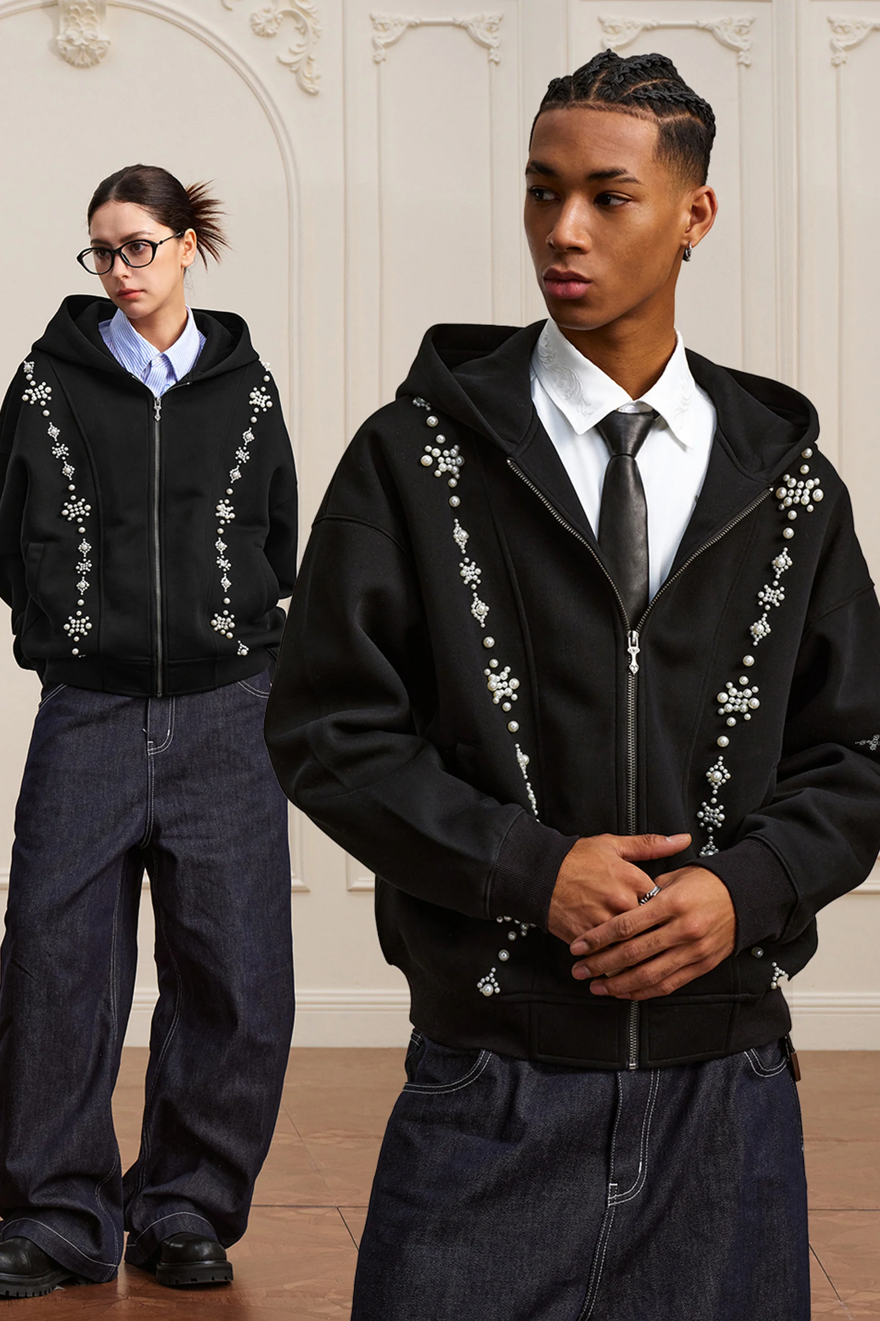 YADCREW ZIP UP PEARL HOODIE - Image 4